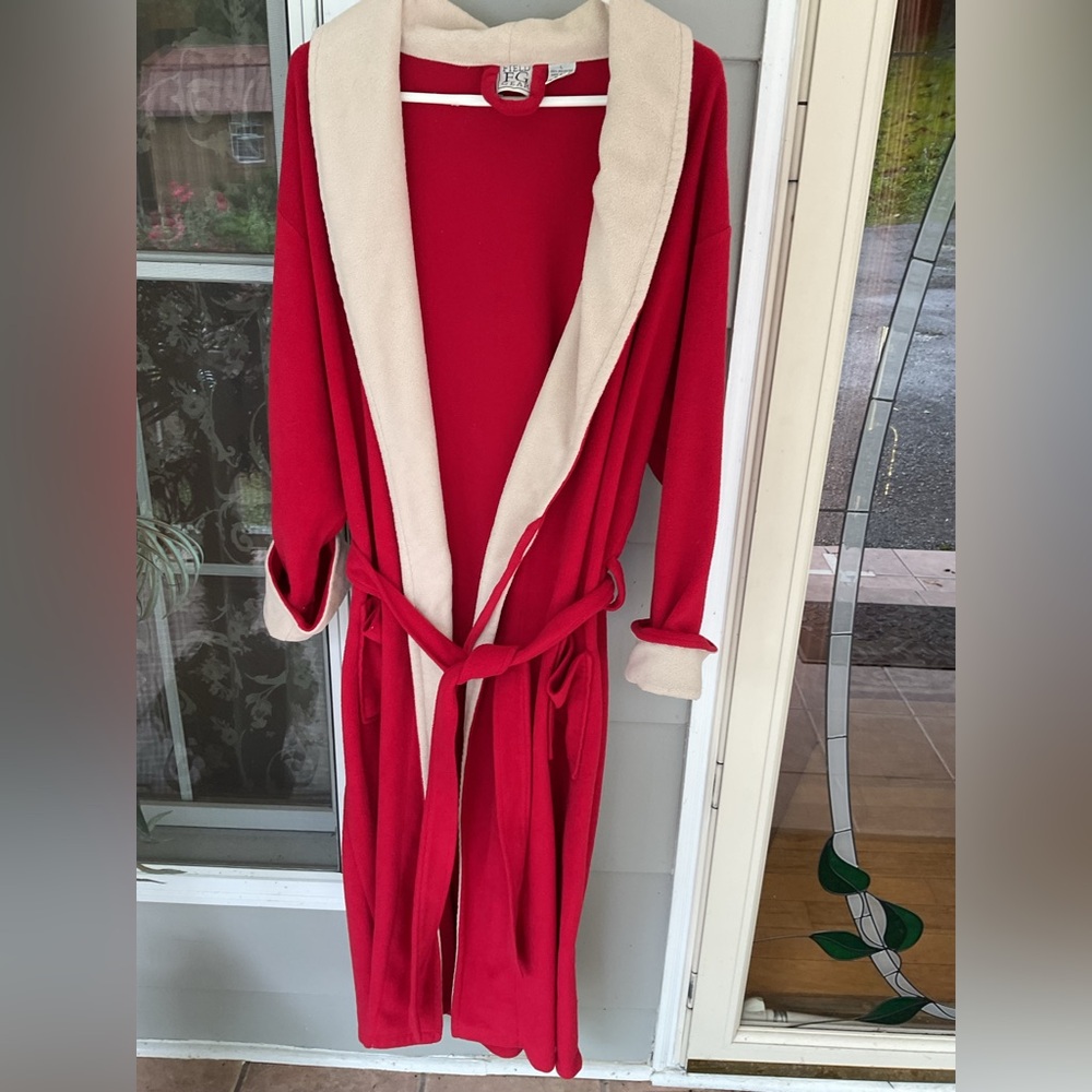 Vintage Women’s Granny core Field's Robe Field Gear FG Size Large Red Cream GUC